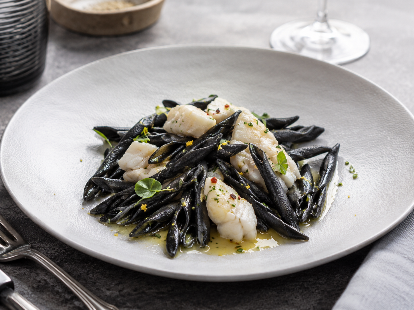 Fileja al Nero di Seppia