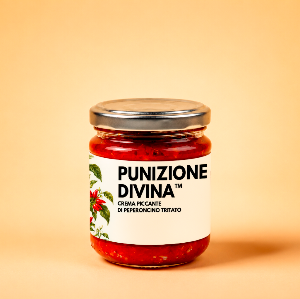 PUNIZIONE DIVINA™ • Crema Piccante di Peperoncino Tritato